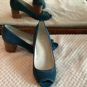 Anne Klein Teal Peep Toe Heels